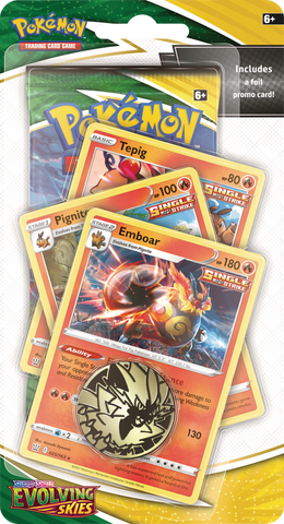 Sword & Shield: Evolving Skies - Single Pack Blister (Emboar, Pignite, Tepig)