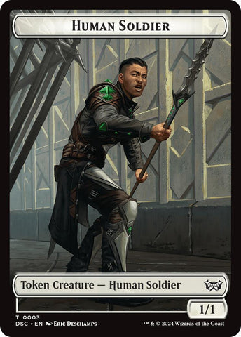 Human soldier // Scarecrow Double-Sided Token [Duskmourn: House of Horror Commander Tokens]