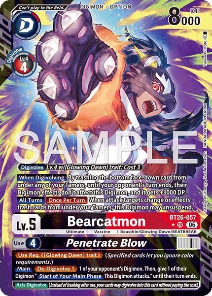 Bearcatmon // Penetrate Blow [BT26-057] (Alternate Art) [Timeless Bonds]