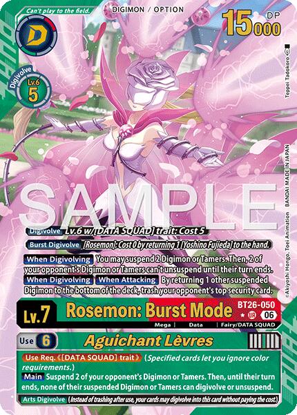 Rosemon: Burst Mode // Aguichant Levres [BT26-050] (Alternate Art) [Timeless Bonds]