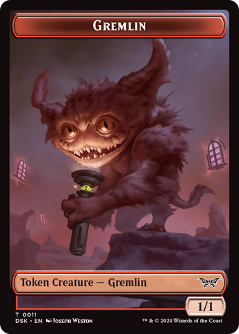 Emblem - Kaito, Bane of Nightmares // Gremlin Double-Sided Token [Duskmourn: House of Horror Tokens]