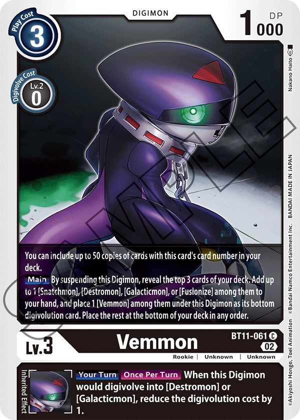 digimon card game dimensional phase Vemmon [BT11-061] [Dimensional Phase] Restock-20230904 These 10 cards are Pikachu V SWSH143 NM Select Amount:$25