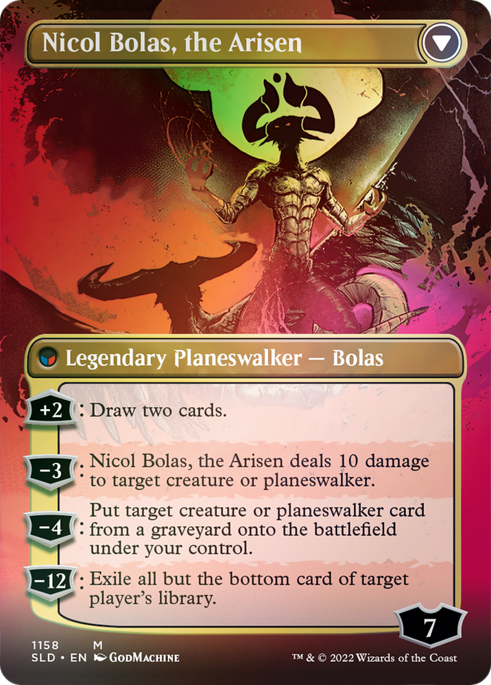 Nicol Bolas, the Ravager // Nicol Bolas, the Arisen (Display Commander) (Borderless) [Secret Lair: From Cute to Brute]