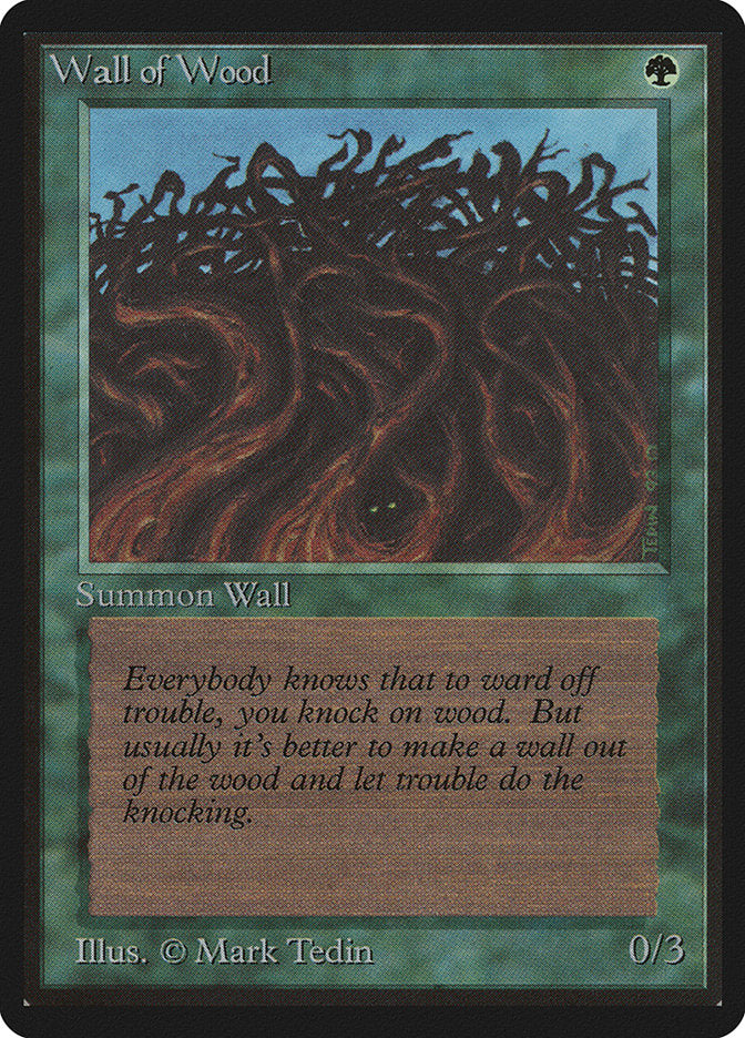 wall cards mtg Wall of Wood [Beta Edition]